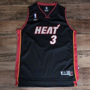 Vintage Reebok Dwayne Wade #3 Miami Heat Jersey Size XL Stitched